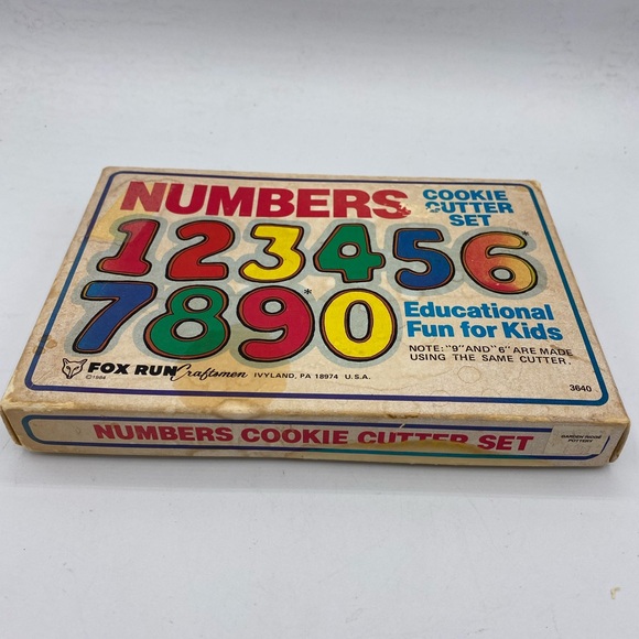 Vintage Fox Run Craftsman Number Cookie Cutter Set In Original Box - Picture 2 of 9